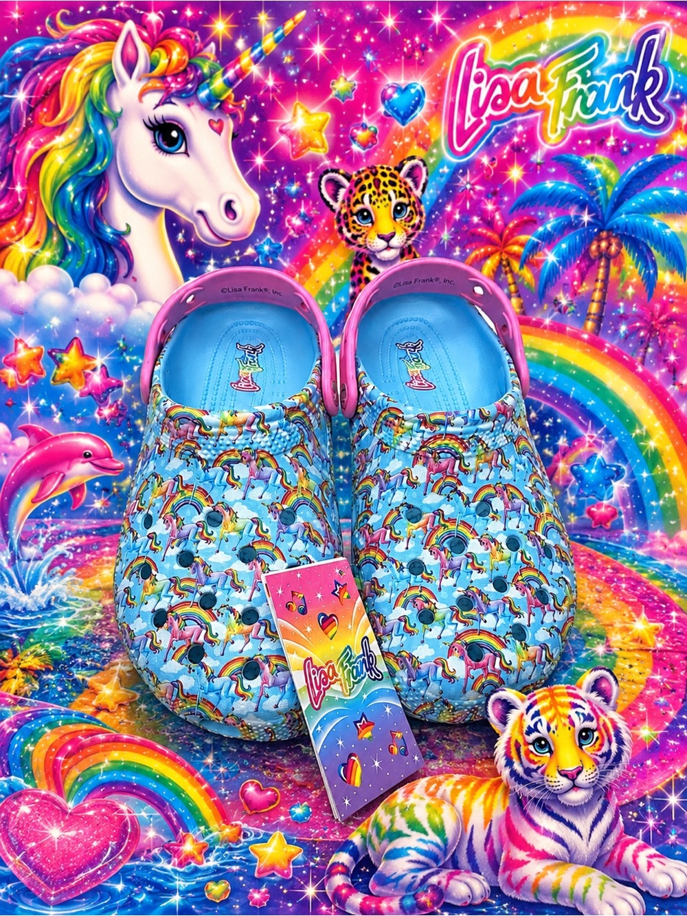 NWT *SOLD OUT* Lisa Frank Unicorn CROCS Women’s Size 8